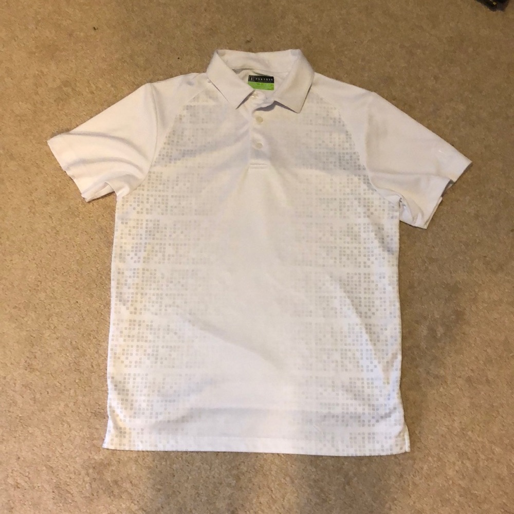 Gradient white golf polo